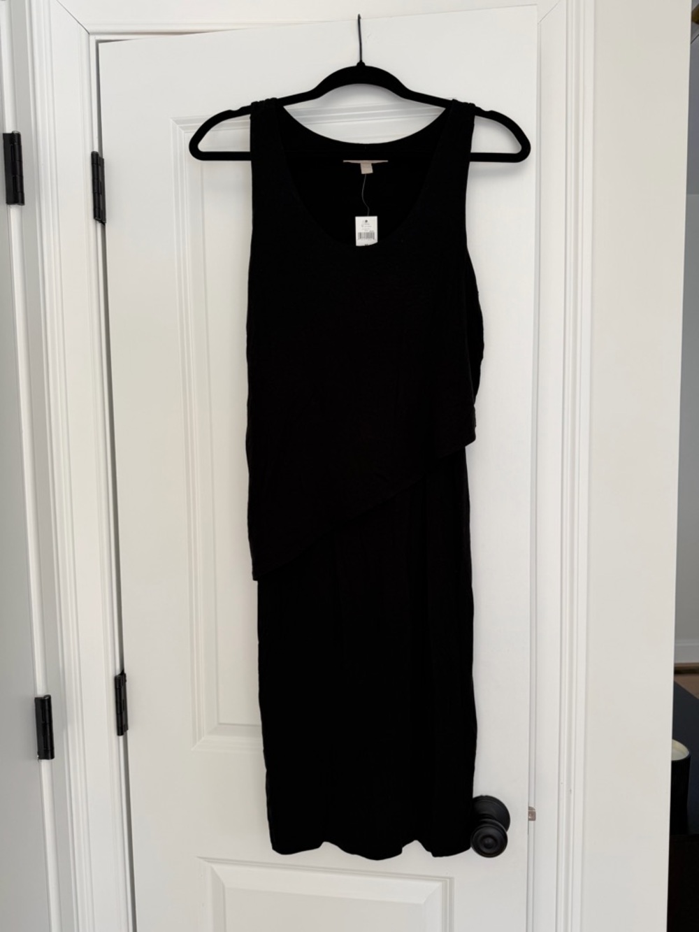 Sleeveless Black Layered Midi Dress - Banana Republic